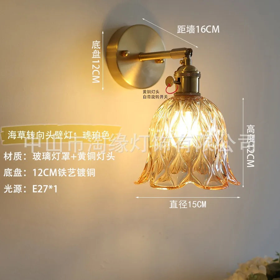 Nordic Seagrass Green Glass Wall Sconce