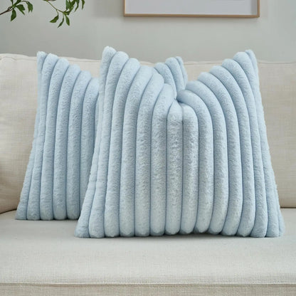 Woven Stripe Throw Pillow Cover — styling detail