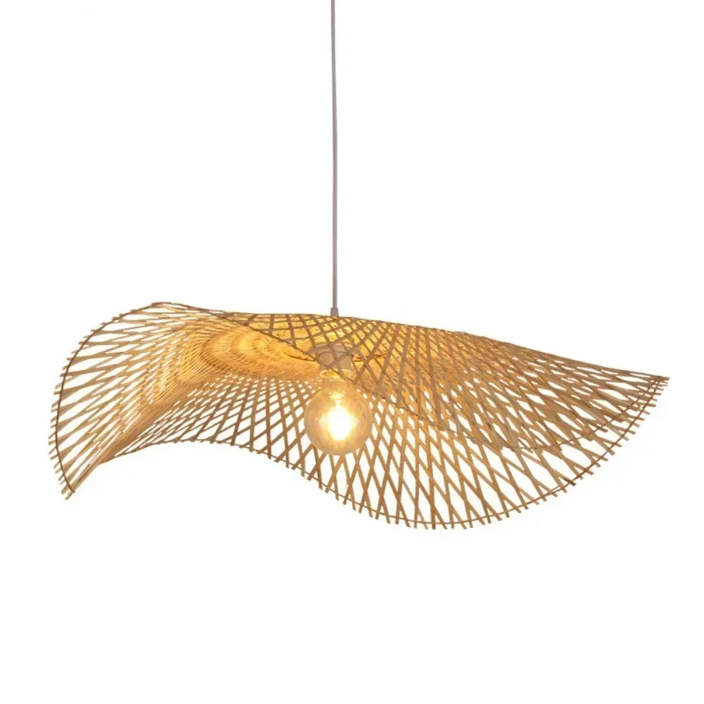 Bamboo Rattan Boho Pendant Light