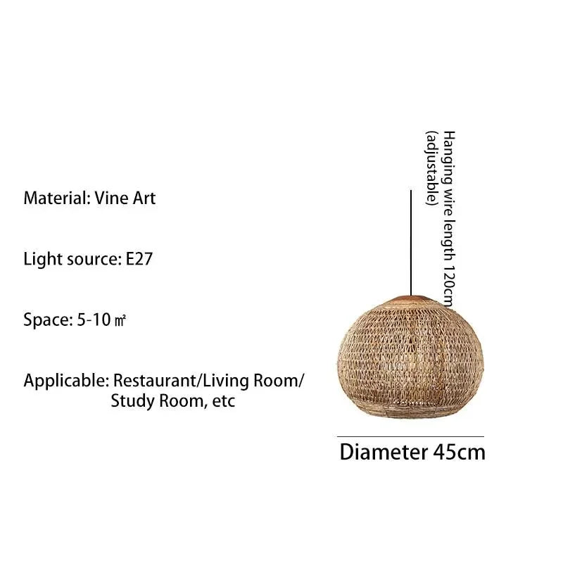 Wabi Sabi Rattan Pendant Light