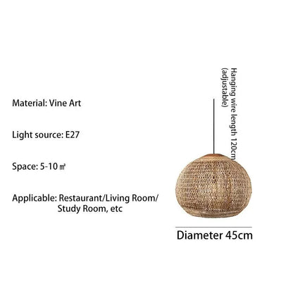 Wabi Sabi Rattan Pendant Light
