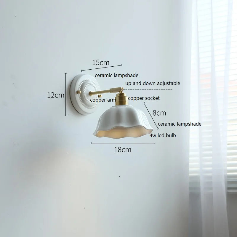American Brass Ceramic Wall Sconce