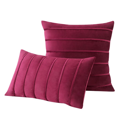 Fall Striped Velvet Pillow Cover