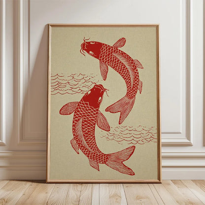 Japanese Koi Fish Zen Pond Canvas Wall Art