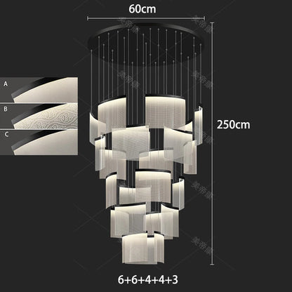 Thirty four head chandelier, 31.5 in across, with a 118.1 in drop