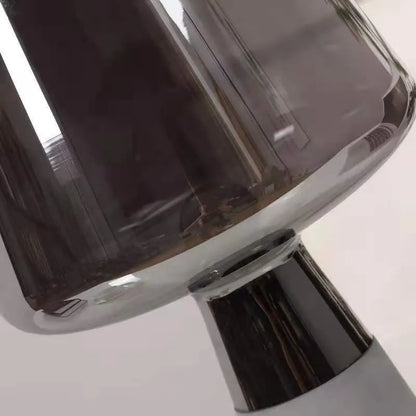 Luxury LED glass lamp from above showing circular shade design