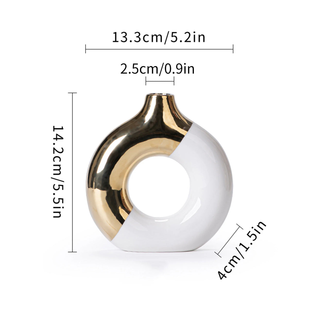 Nordic luxury ceramic flower vase gold for living room wedding