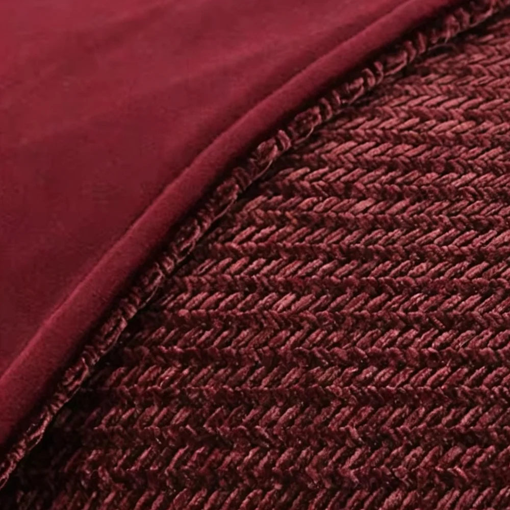 Herringbone Velvet Throw Pillow Cover — detail