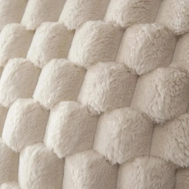 3D Textured Plush Throw Pillow Cover — styling detail