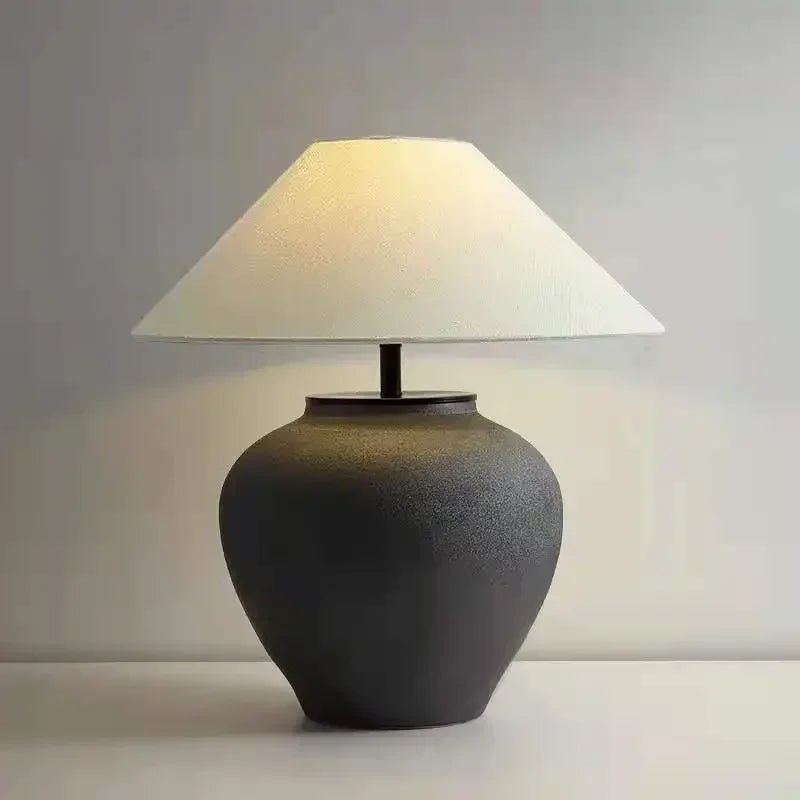 Wabi Sabi LED lamp neutral light mode on bedroom study desk