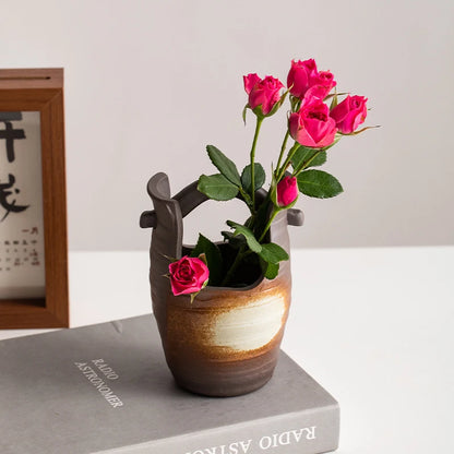 Irregular stone shape ceramic mini vase hydroponic home gift