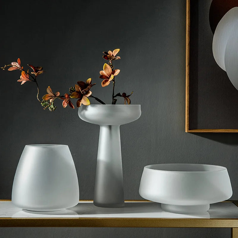 Nordic frosted glass luxury vase hydroponic living room décor