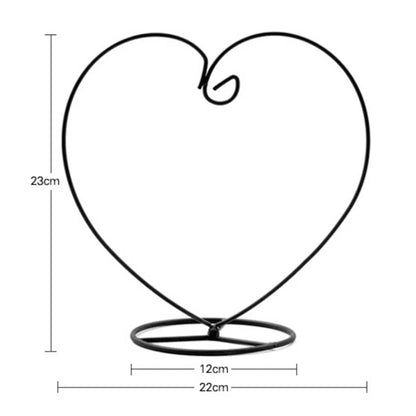 Black heart-shaped iron hanging terrarium vase indoor plant
