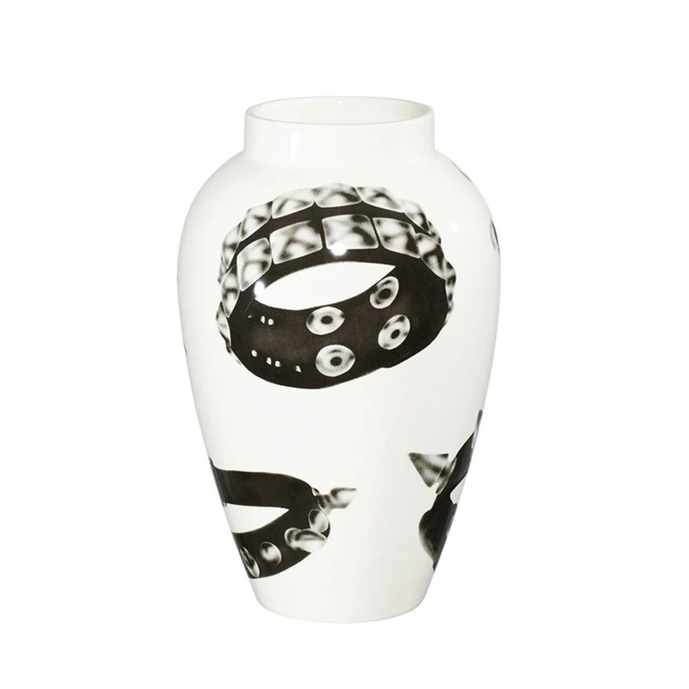 Fashion collar ceramic vase trendy INS artist style home décor
