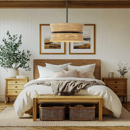 Boho Rattan 4 Light Chandelier