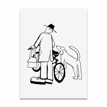 Korean Minimalist Anime Couple Canvas Wall Art