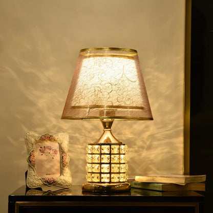 Gold Style 2 crystal lamp European luxury bedroom display