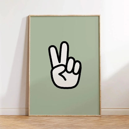 Retro Rock Hand Graphic Canvas Wall Art