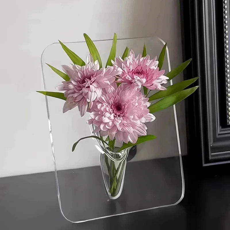 Photo frame acrylic hydroponic vase for entryway living room