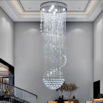Crystal chandelier, 47.2 in across and 137.8 in long, for a foyer