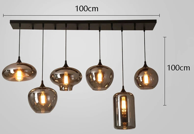Glass Ring Multi Head Chandelier