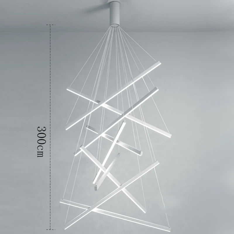 Nordic metal chandelier with cold white LED light and touch on and off switch