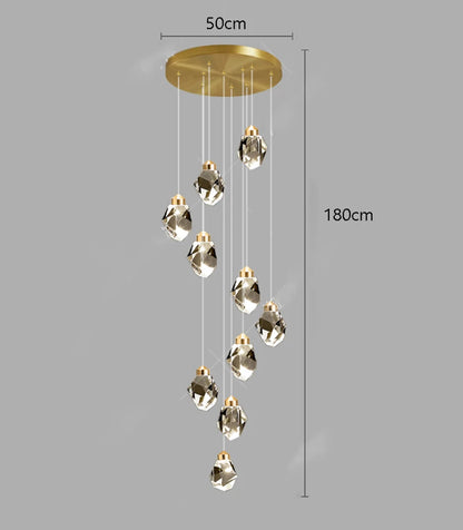 Assembled crystal ring chandelier wired for 90 to 260V