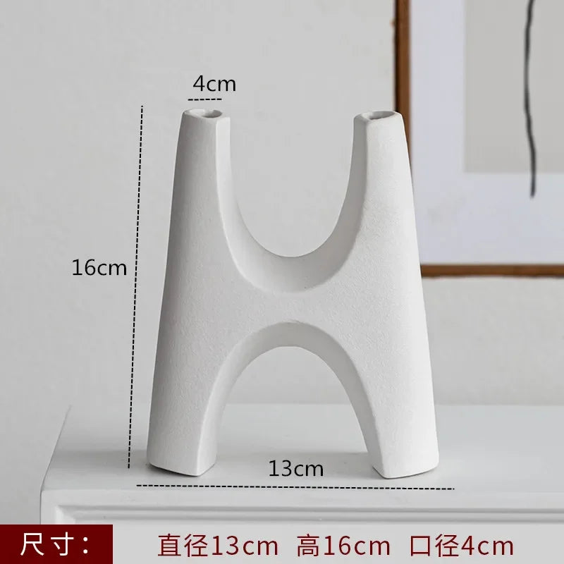 Nordic Black & White Art Ceramic Vase | Aurelia