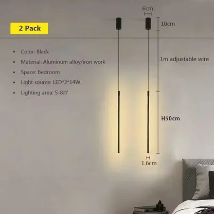 Nordic LED Rod Pendant Light