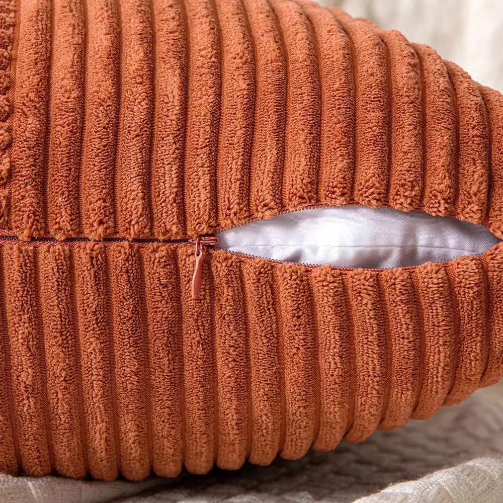 Boho Patchwork Corduroy Pillow Cover — detail