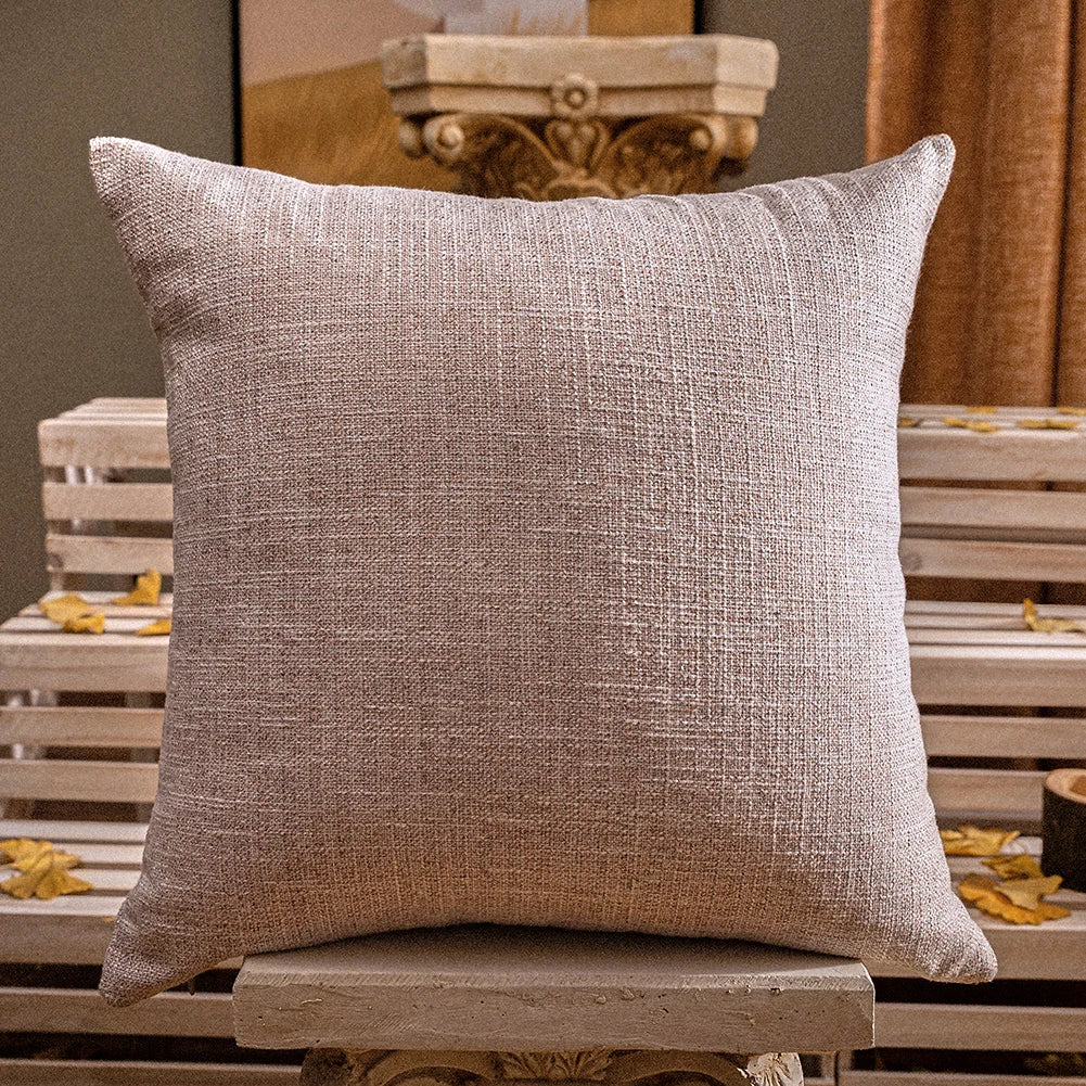 Solid Fabric Throw Pillow Cover — styling detail