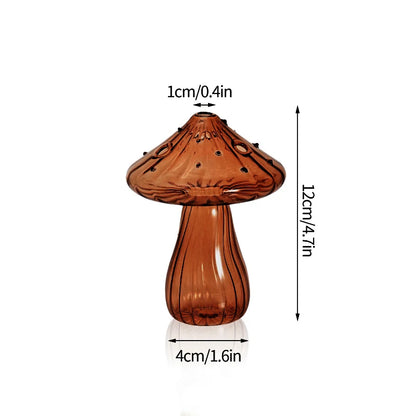 Creative glass mushroom vase hydroponic flower display