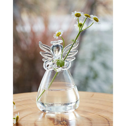 Small angel glass hanging vase 9.5x5.5cm with boho home display styling