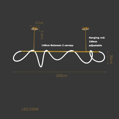 Linear Bar Pendant Light