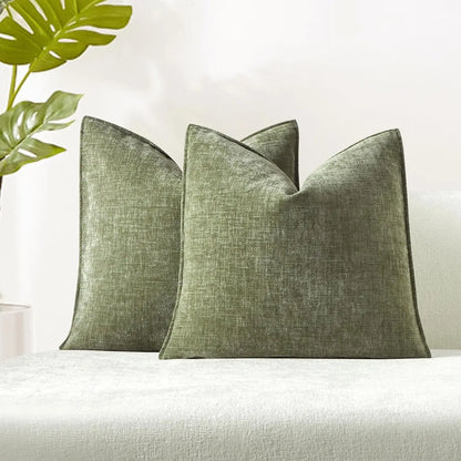 Solid Chenille Throw Pillow Cover