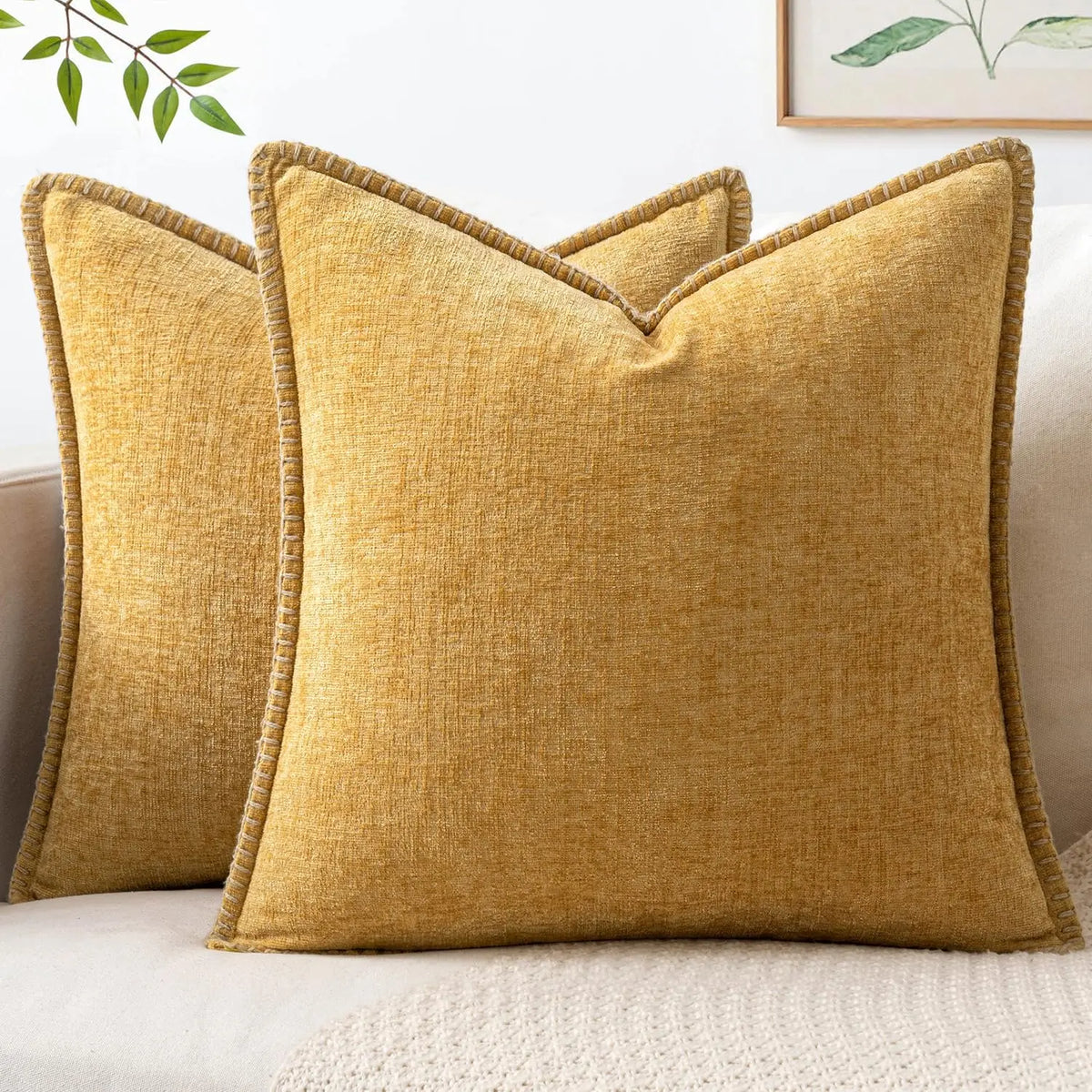 Farmhouse Chenille Throw Pillow Cover — styling detail