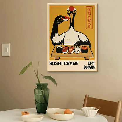 Japanese Anime Takoyaki Matcha Cat Canvas Wall Art