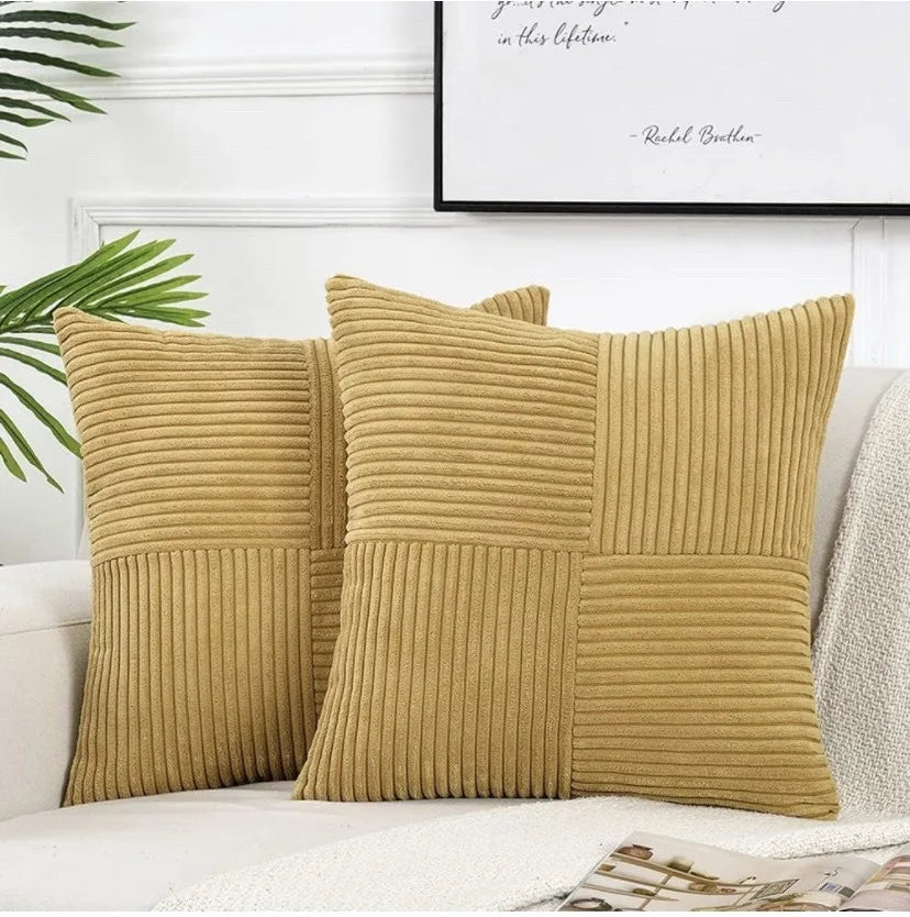 Boho Patchwork Corduroy Pillow Cover