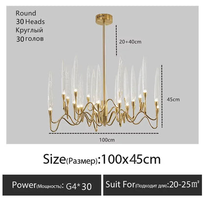 Copper color crystal chandelier at 31.5 in diameter with 16 heads