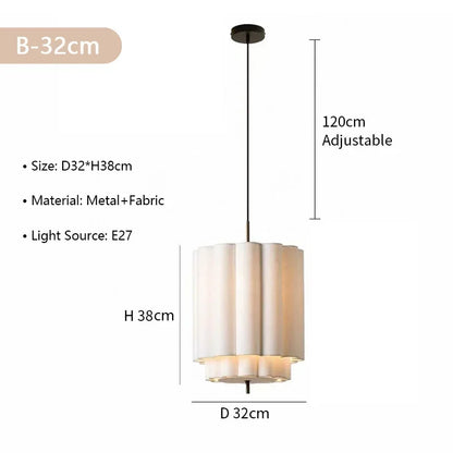 Fabric chandelier at 47.2 in width rated for 90 to 260V power
