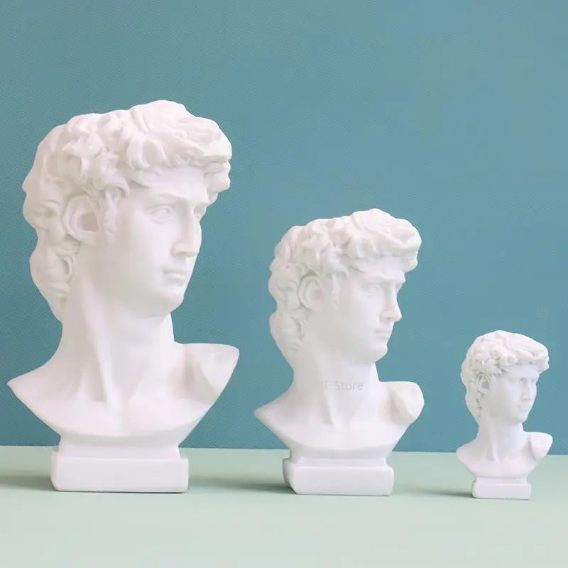 Resin David portrait human head flower vase art décor ornament