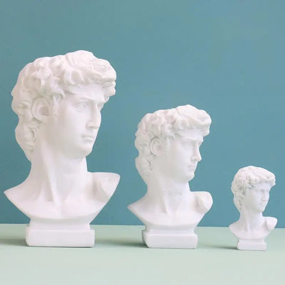 Resin David portrait human head flower vase art décor ornament