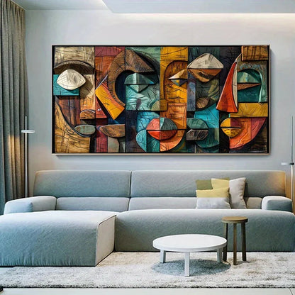 Modern Abstract Geometric Large Canvas Wall Art Print