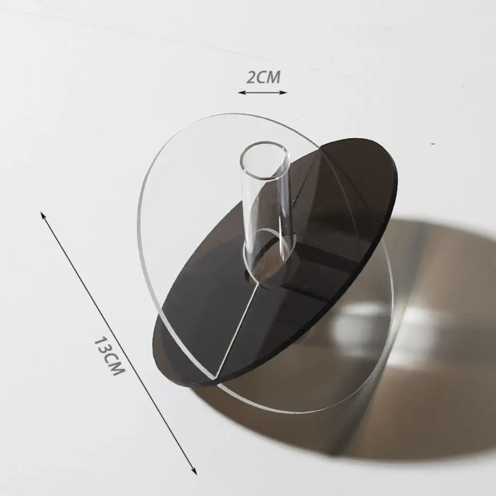 Geometric acrylic flower vase in rainbow colors for dried flowers