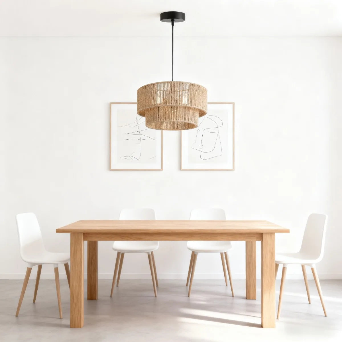 Hemp Rope Drum Shade Pendant