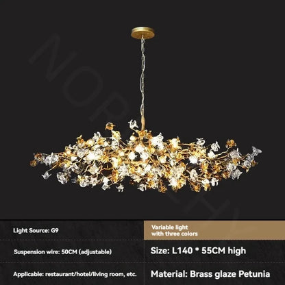 Villa crystal chandelier wired for 90 to 260V, assembly required