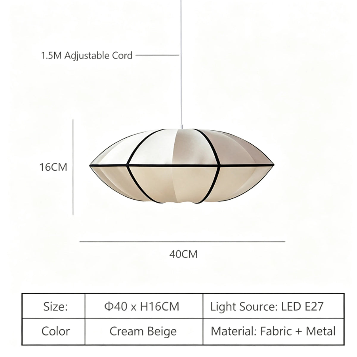 Wabi Sabi Fabric Lantern Pendant