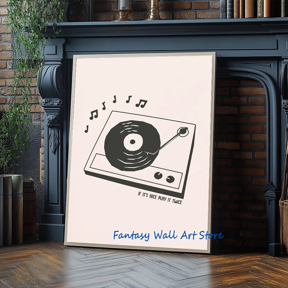 Retro Music Vinyl Record Canvas Wall Art