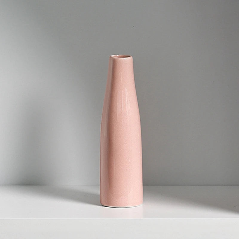 Ceramic plant bottle pot set in Scandinavian home interior