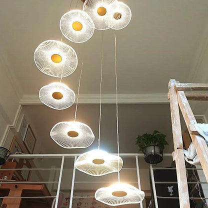 Six head cascade chandelier at 11.8 in (30 cm) diameter